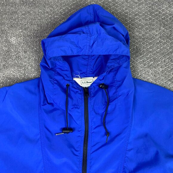 Vintage LL Bean Windbreaker Anorak Jacket Women's Blue Lightweight Packable - Picture 3 of 14